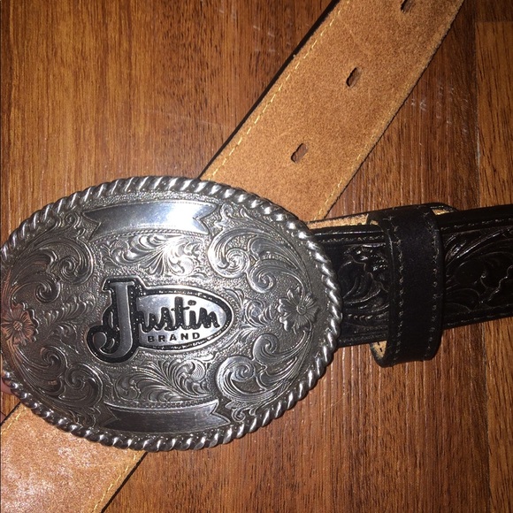 Justin Boots Other - Justin Brand floral leather trophy Belt